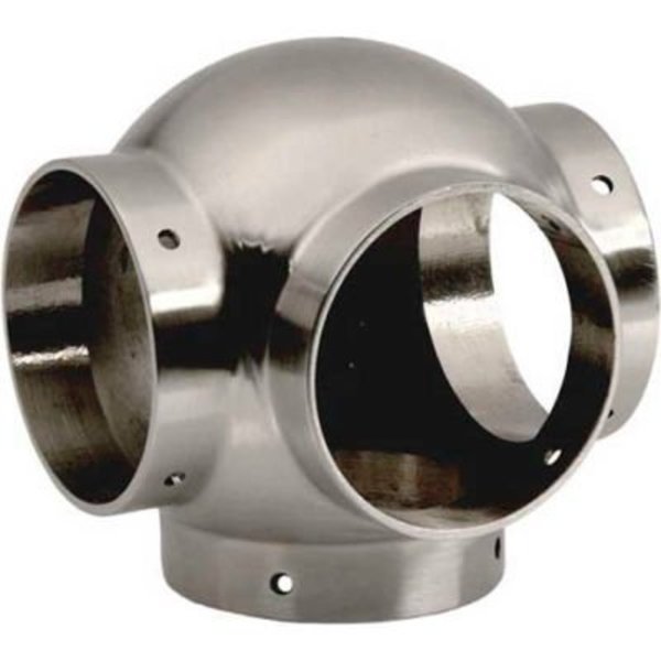 Lavi Industries Lavi Industries, Ball Tee, Side Outlet, for 1.5" Tubing, Satin Stainless Steel 44-705/1H